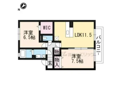 RADIXTAUCHI(2LDK/2階)の間取り写真