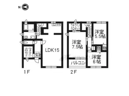 サントルモン中山(3LDK/1階)の間取り写真