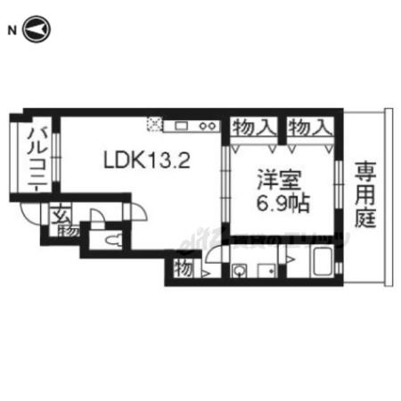 LA・ROCHELLE(1LDK/1階)の間取り写真