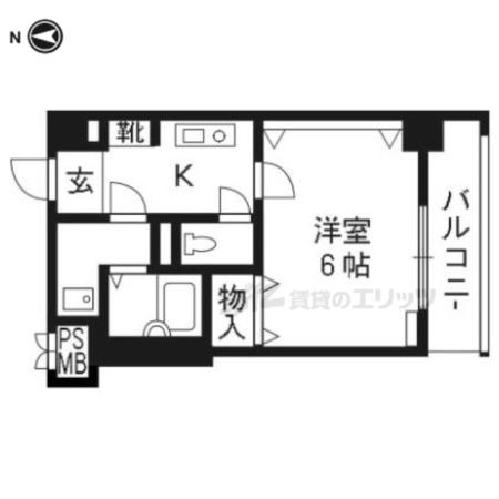 ライオンズマンション京都河原町第3(ワンルーム/3階)の間取り写真