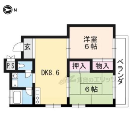 山下マンション(2DK/1階)の間取り写真