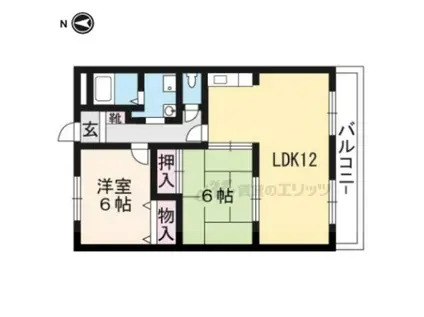 グランシャリオⅠ(2LDK/2階)の間取り写真