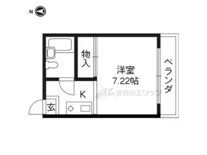 マリシャン(1K/4階)の間取り写真