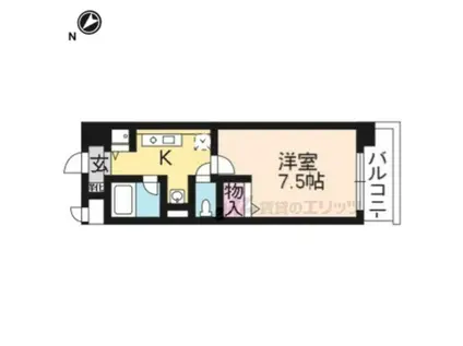 シェリール山(1K/2階)の間取り写真