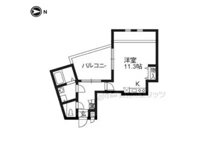 エリーフラッツ嵐山(ワンルーム/4階)の間取り写真