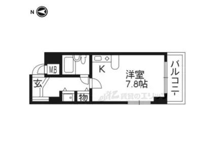 エイブル創久五条大宮(ワンルーム/5階)の間取り写真