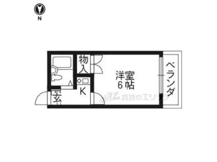 アレックス東福寺(1K/1階)の間取り写真