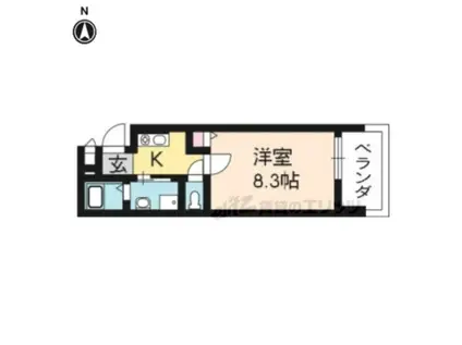 メゾン・ド・衣田(1K/2階)の間取り写真