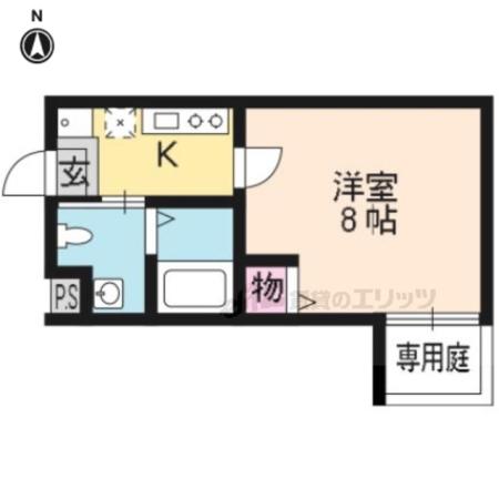 SUNRICH西陣(1K/1階)の間取り写真