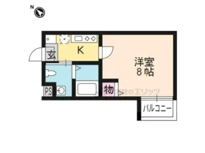 SUNRICH西陣(1K/2階)の間取り写真