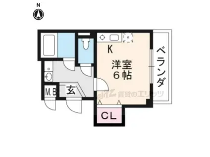 アーネストマンション(ワンルーム/2階)の間取り写真