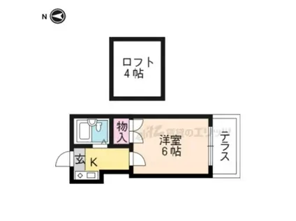 グランプラス桂(1K/1階)の間取り写真