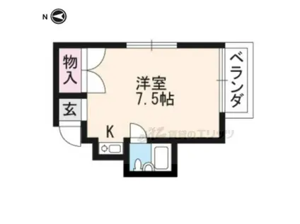 タウンハイツ白川(1K/4階)の間取り写真
