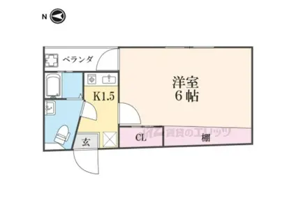 ハイツ円町(1K/3階)の間取り写真