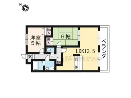 ファミール駒坂(2LDK/1階)の間取り写真