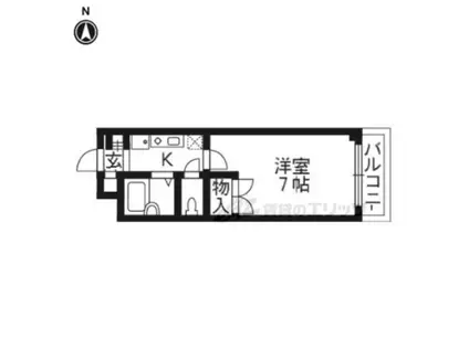 メゾンハウスB棟(1K/2階)の間取り写真