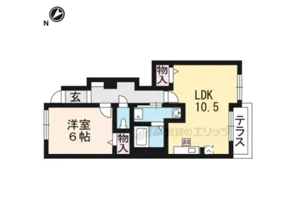 CASA・PLACIDO (1LDK/1階)の間取り写真
