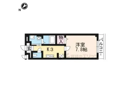 フィオーレ・N(1K/2階)の間取り写真