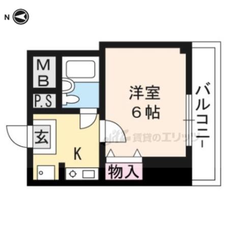 ゆめのこーぽ(1K/3階)の間取り写真