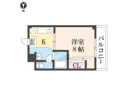 CARLVILLA百万遍(1K/3階)の間取り写真