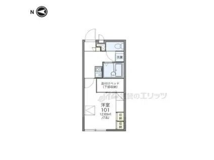 レオパレス ブラッサム木津(1K/2階)の間取り写真