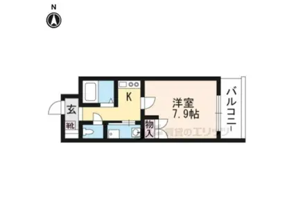 マインズ・コム四条大宮(1K/5階)の間取り写真