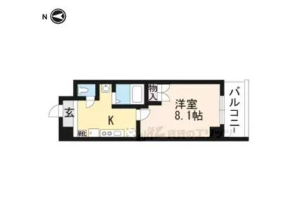 マインズ・コム四条大宮(1K/8階)の間取り写真