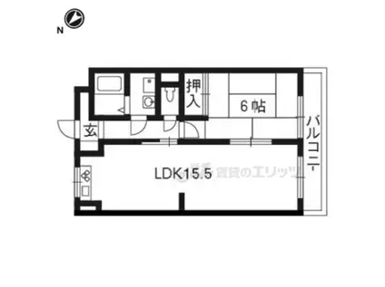 シャトー洗堰(1LDK/3階)の間取り写真