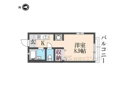 ディアス北花山(ワンルーム/1階)の間取り写真