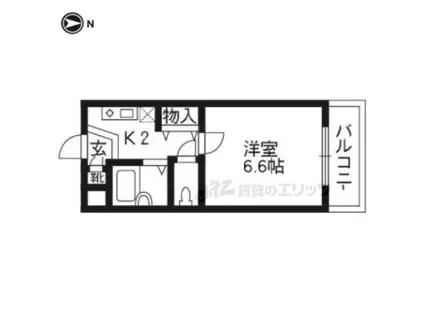 CASA(1K/3階)の間取り写真