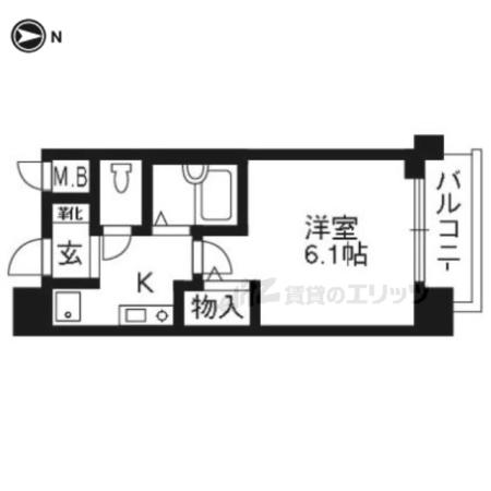 プレサンス京都四条烏丸(1K/8階)の間取り写真
