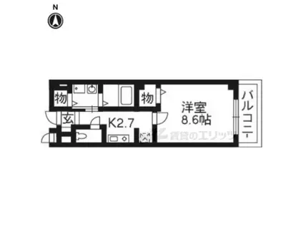 フレッシュリー(1K/2階)の間取り写真