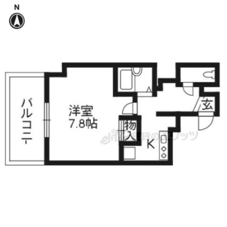 EVANS祇園(1K/5階)の間取り写真