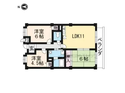 グランステージ大将軍(3LDK/3階)の間取り写真