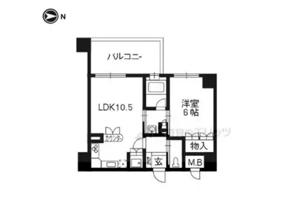 リーガル京都御所東(1LDK/2階)の間取り写真