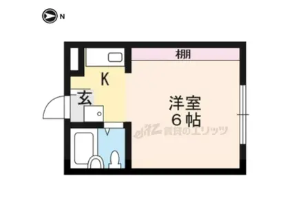 リーフジャルダン牧野駅前(ワンルーム/2階)の間取り写真