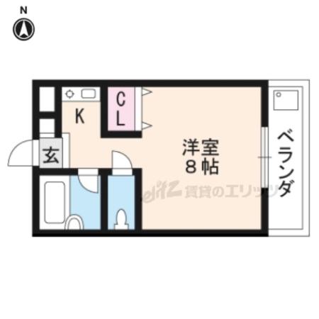 CASA UEDA(1K/4階)の間取り写真