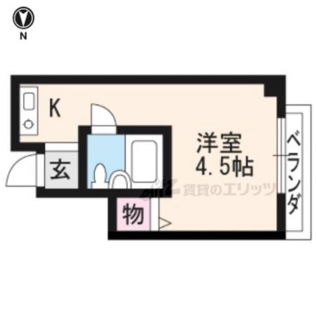 セラヴィ岩倉(1K/3階)の間取り写真