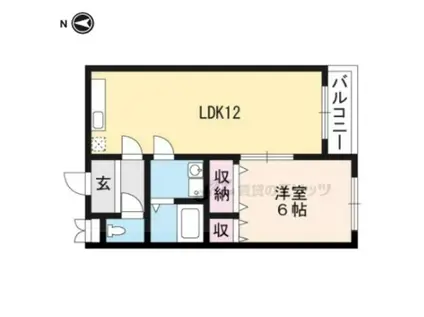 ビアンローゼ(1LDK/2階)の間取り写真