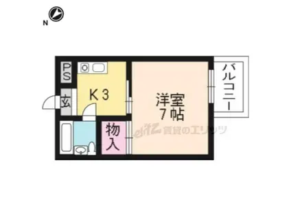 ハウス3(1K/2階)の間取り写真