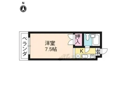 ジョイハウス紫野(1K/3階)の間取り写真