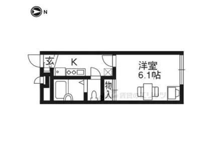 レオパレスセゾン京都駅北(1K/1階)の間取り写真