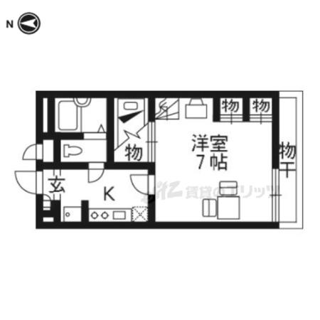 レオパレス花屋町(1K/2階)の間取り写真