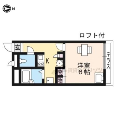 レオパレスイン京都(1K/1階)の間取り写真