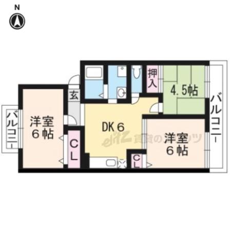 橋内ハイツ(3DK/2階)の間取り写真