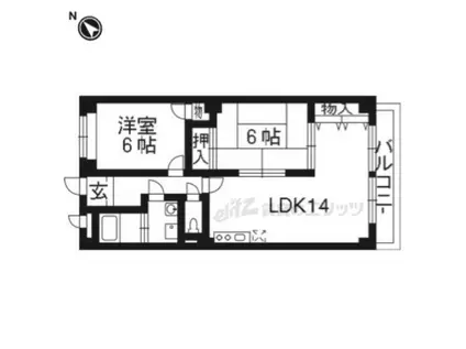 サンガーデンヨコヤマ(2LDK/4階)の間取り写真