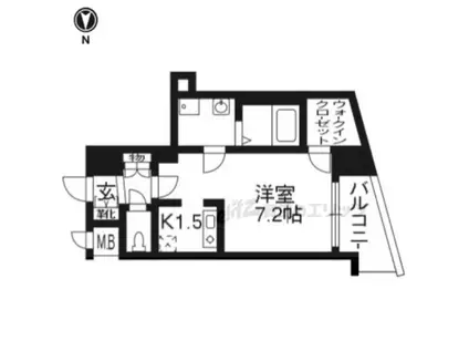 ライジングコート京都西院フロンティア(1K/8階)の間取り写真