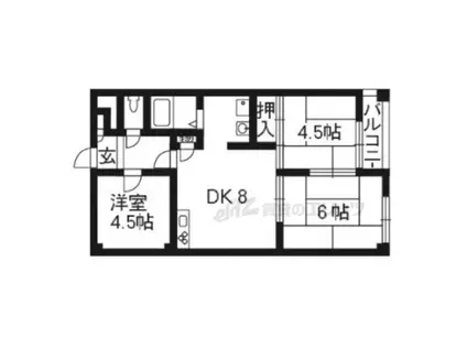 ハイクレスト宮之阪(3DK/2階)の間取り写真