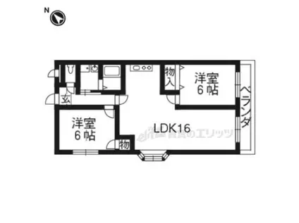レオハイム津田(2LDK/4階)の間取り写真