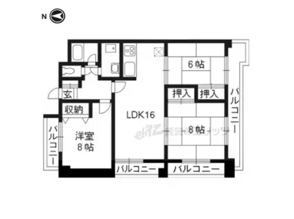 ハリマシリーズ(3LDK/4階)の間取り写真